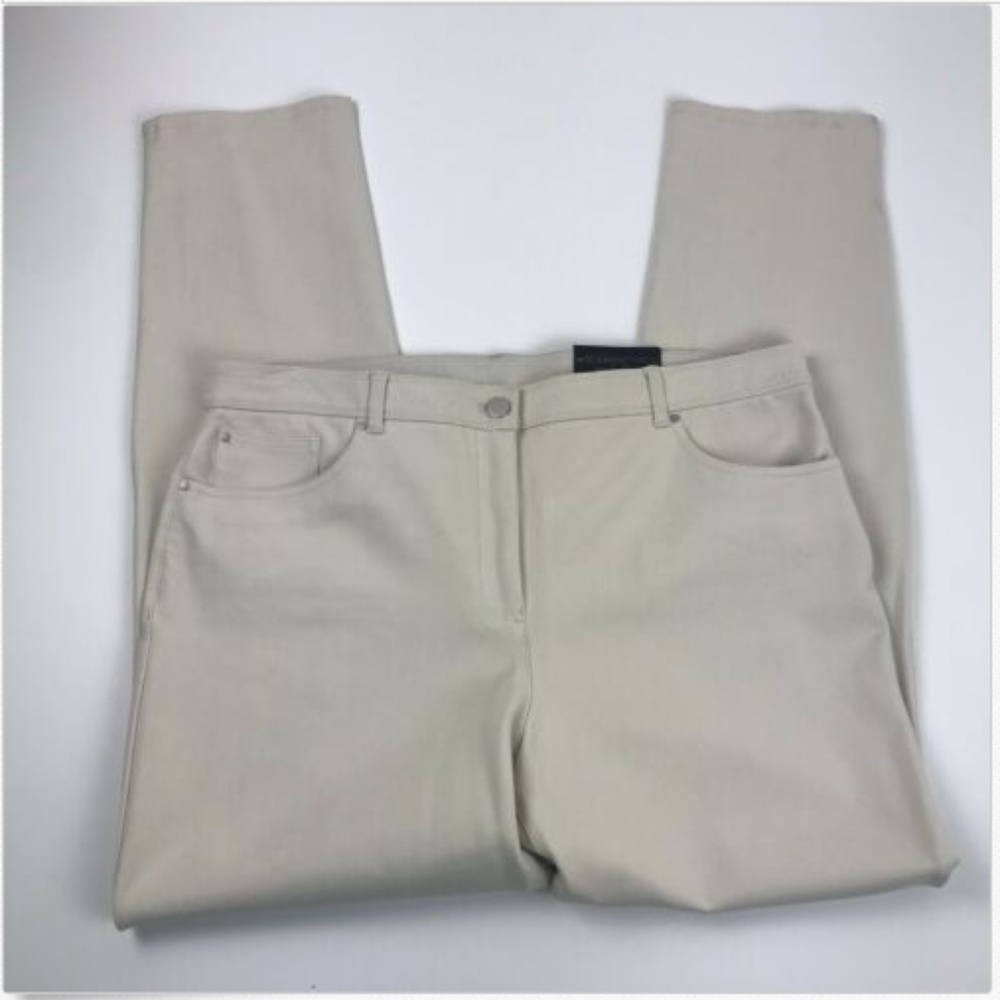 Chicos 3 So Slimming Ivory Pants Elastic Peyton